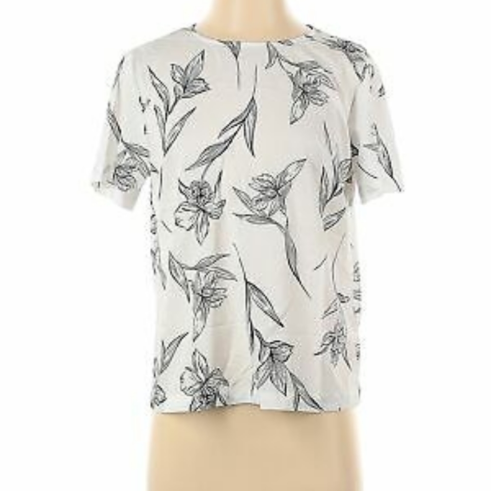 A New Day White/Black Floral Top (XL)